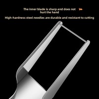 Pemotong dan Garpu Semangka Stainless Steel Dua Kepala, Pemotong Semangka, Pembagi Buah Multifungsi