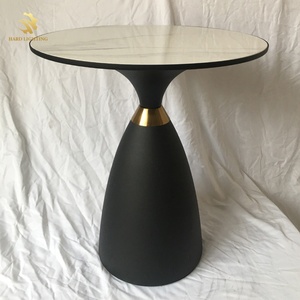 Noordse gouden metalen poten ronde luxe tafel gouden steen moderne salontafel barhoogte eettafelset - Product Image 1