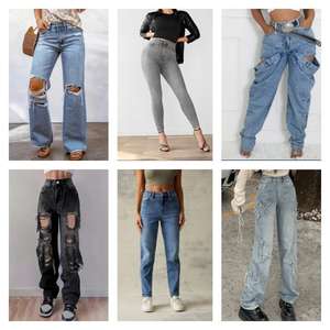 Hot-selling <b>Women</b> Casual <b>Stretch</b> Washed Denim Fashionable Straight Pants <b>Jeans</b> <b>Women's</b> High Waist <b>Jeans</b> Pants Random Shipment - Product Image 4