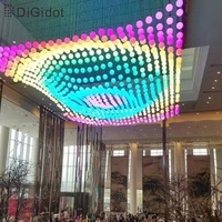 Treuil de piste de danse lumière Celling Eastsun Kinetic LED Hoist DMX Lifting RGB Pixel Fixture Motor Stage Lights Floating Sphere Club