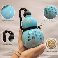 Bouteille d'eau en forme de gourde de style chinois, thème Wukong, en Tritan sans BPA, portable, pour l'extérieur, avec calligraphie personnalisée
