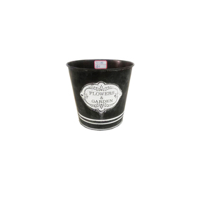 Grand <span class=keywords><strong>pot</strong></span> à fleurs <span class=keywords><strong>en</strong></span> <span class=keywords><strong>zinc</strong></span> galvanisé pour plantes succulentes avec logo métallique, <span class=keywords><strong>pot</strong></span> rond pour herbes, décoration de jardin - Product Image 3