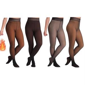 Pantimedias Térmicas de Invierno para Mujer de Piel Oscura, Talla Grande, Forradas de Felpa, Gruesas, Transparentes, Cálidas, Leggings Sólidos, Medias de Invierno - Product Image 6