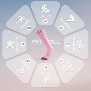 Chaussettes de compression à marque privée, haute qualité, anti-ampoules, extensibles, pour la course, le voyage, la gym, hauteur genou - Product Image 6