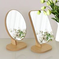 Miroir de maquillage en bois pliable personnalisé avec logo laser, idéal pour la beauté et les cosmétiques, vente en gros d'usine