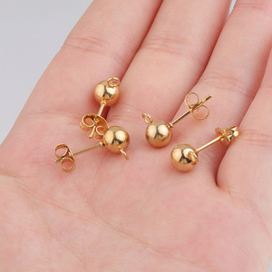 Postes y traseros de acero inoxidable chapado en oro hipoalergénico, accesorios para pendientes, suministros para fabricación de joyas - Product Image 5