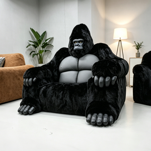 Art Gorilla Armchair Sculpture Gorilla <b>Sofa</b> Creative Fiberglass Furry Designer Furniture for Shop Store Commercial Display - Product Image 6