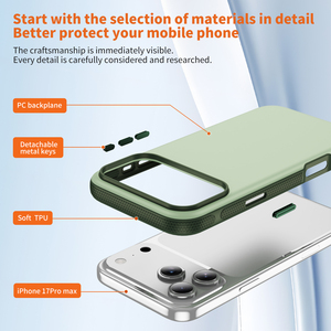 Coque de téléphone mate premium douce pour la peau pour iPhone 17 16 15 14 Series, double couleur, protection anti-chute avec bord antidérapant - Product Image 4