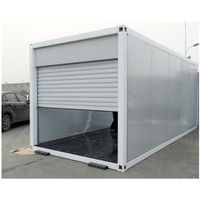Kit de garage en conteneur préfabriqué en acier de 20 pieds, garage modulaire portable en conteneur avec porte à enroulement, garage en métal