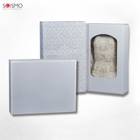 Boîte cadeau de luxe avec poignée et couvercle transparent pour robes de mariée, emballage de mode, boîte en carton de grande taille avec logo personnalisé