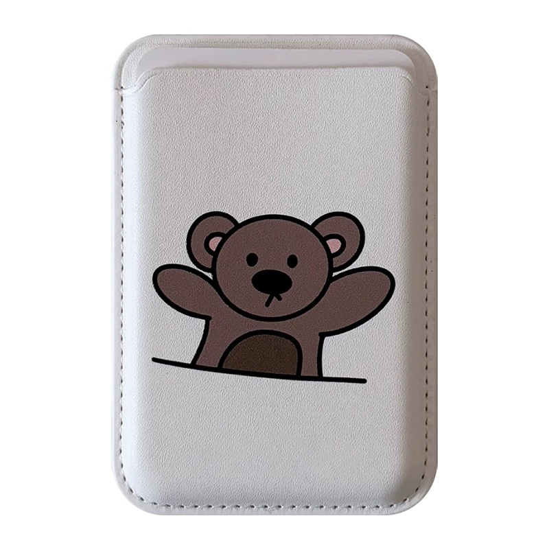 Portacarte magnetico in PU bianco
