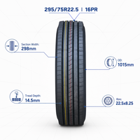 Pneu de camion radial sans chambre à air 295-75R22.5 toutes positions, 16 plis, pour autoroute, origine Cambodge, pour la vente en gros B2B et l'approvisionnement en vrac