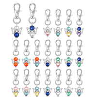 Lot de porte-clés ange personnalisés en gros, avec breloque ange en perle et étiquette en organza, pour souvenir de funérailles, de commémoration ou de fête
