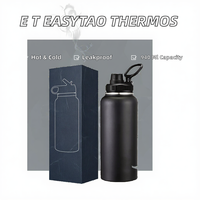 Bouteille isotherme en acier inoxydable E T EASYTAO, double paroi, sous vide, 2 couvercles, anti-fuite, pour le sport et les voyages