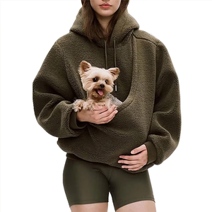 Sweat à capuche Sherpa avec logo personnalisé pour hommes, pull en polaire uni décontracté, chaud, douillet et ample avec col à capuche - Product Image 3