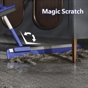 Escobilla de baño para limpiar agua, mopa mágica con tiras de silicona y cerdas, herramienta de limpieza de suelos para el hogar y el baño - Product Image 3