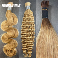 Extensions de cheveux humains vierges bruts non traités du Cambodge, Remy, double trame, double densité aux pointes, pour tresses bohèmes, lots en vrac