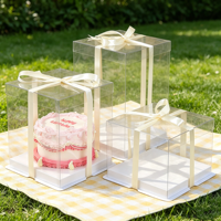 Luxury Cake Birthday Paper Custom Box Boards Printed pop Transparent 12 clear 10 Packaging Inch Cake Boxes