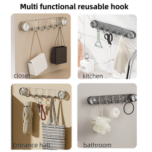 <span class=keywords><strong>2025</strong></span> Đa Chức Năng Acrylic Treo Tường Lưu Trữ Giá Nhựa Cốc Hút Móc Cho Khăn Tắm Phòng Tắm Nhà Bếp - Product Image 4