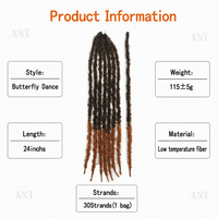 Extensions de tresses papillon pré-bouclées au crochet, ombrées bicolores, douces, pour femmes africaines, haute qualité
