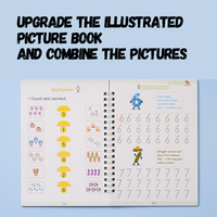 Cahier de pratique magique réutilisable avec impression en anglais Cahier d'activités de calligraphie pour enfants