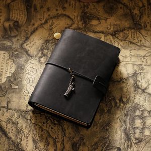 Carnet d'affaires en cuir véritable Crazy Horse imprimé, fait main, 100 feuilles, couverture de carnet, cadeau, livraison rapide d'usine - Product Image 6