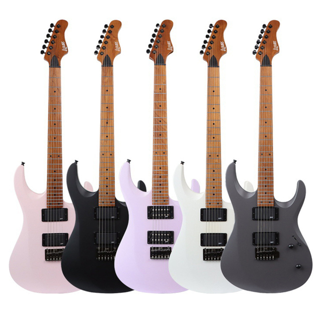 Surpass Music Electric Guitar with Satin Matte Finish Alnico Humbuckers and Roasted Maple Neck