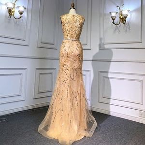 Abito <span class=keywords><strong>da</strong></span> Sera Lussuoso Dorato per Donne, Stile Moderno, Vestito <span class=keywords><strong>da</strong></span> Cerimonia Nuziale con Maniche Lunghe e Paillettes - Product Image 3