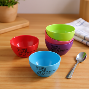 Juego de Tazones de Plástico Coloridos, Vajilla Moderna Apilable de 4 Pulgadas, AA-2047-4, Capacidad de 10L, Ideal para Fiestas, Duradero y Conveniente - Product Image 2