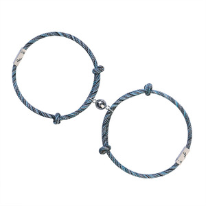 One Deer With You <b>Couple</b> <b>Bracelet</b> Magnetic Woven Design For Lovers Gift Unisex Jewelry Tibetan Silver SS 005 - Product Image 5