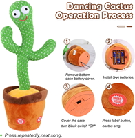 Cactus Dansant Parlant et Chantant, Jouet Lumineux avec 120 Chansons, Enregistrement de 15 Secondes de Votre Son, Chant + Danse + Enregistrement + LED, Jouet pour Bébés et Enfants