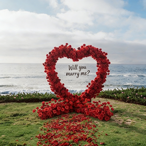 Decorazione a Cuore Tutto in Uno in Seta Ecologica per San Valentino e Matrimoni con Sfondo, Rose Secche, Bomboniere e Accessori per Feste - Product Image 2