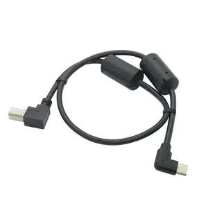 טעינה מהירה USB B זכר ל-90 זווית סוג C זכר כבל תאריך עם ליבת פריט