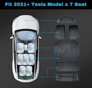 <span class=keywords><strong>HANSSHOW</strong></span> Tapis de sol pour Tesla Model X 2022-23, 7 places, Premium, toutes saisons, anti-.. - Product Image 2