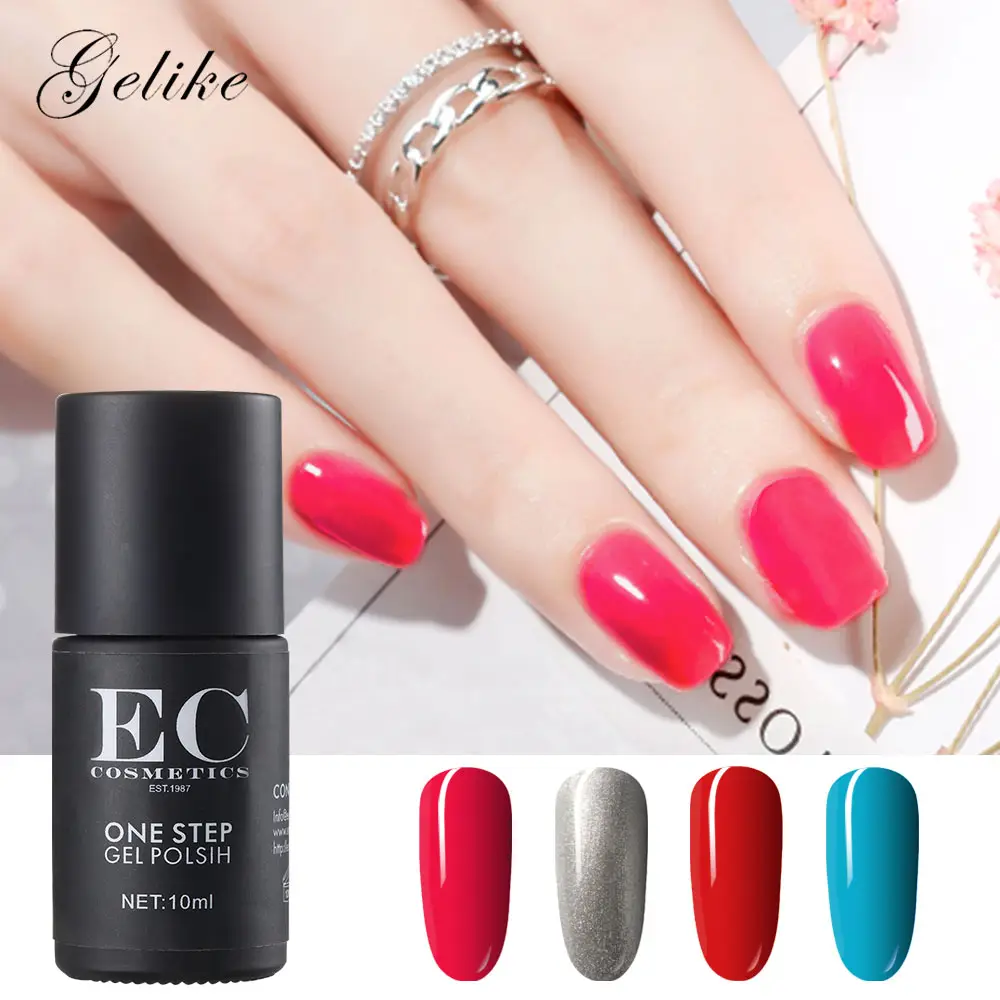 China Glazuur Private Label Blauwe Hemel Rode Kleur Bio Regelmatige Gelpolish 10 Ml 3 In 1 Een Stap Gel Nail polish Nagels Starter Kit Set