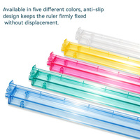 Supports de Mahjong Américains - 17,5 Pouces, Multicolores, Support Antidérapant avec Tige de Poussée et Règle de Tri de Cartes Monobloc