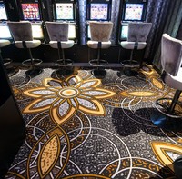 Alfombra de lujo para vestíbulo de hotel 5 estrellas, tejida a medida, jacquard de lana, patrón dorado, de pelo alto, tapizado de pared a pared para hostelería en EAU y Arabia Saudita