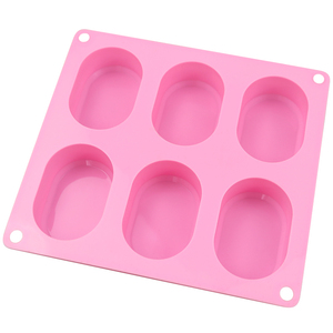 1049 6 khoang nhỏ hình bầu dục hình dạng xà phòng Khuôn Silicone Silicone khuôn mẫu cho nến làm bánh khuôn Silicone nến xà phòng Nhựa tái sử dụng - Product Image 4