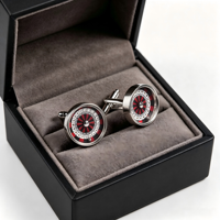 Boutons de manchette fantaisie en forme de roulette rotative, plaqués argent, pour chemise, accessoires de costume pour homme, mariage, affaires, cadeau