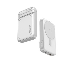 แบตเตอรี่สำรองพกพา 10000mAh ชาร์จไร้สาย ดีไซน์แม่เหล็ก ขนาดกะทัดรัด ตัวเรือนพลาสติกสีขาว ช่องเสียบ Type-C - Product Image 1