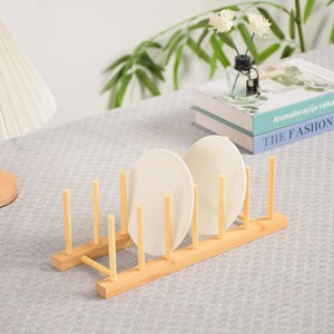 Solid Wood Dish <b>Rack</b> 6 Tier Quick Dry Multipurpose Kitchen Storage <b>Rack</b> For <b>Plates</b> Bowls Tableware - Product Image 2