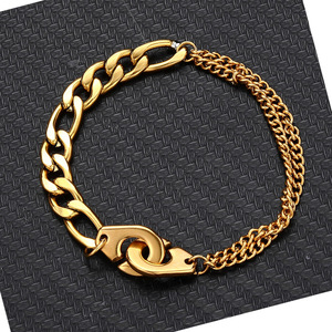 <span class=keywords><strong>Bracelet</strong></span> menottes en acier inoxydable plaqué <span class=keywords><strong>or</strong></span> 18 carats pour femmes Boho Retro Thick Twist Figaro Chain Party Trendy Jewelry New - Product Image 4