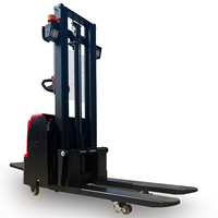 Chariot élévateur à conducteur sur pied certifié CE de 1,5 tonne et 3 m avec double levage, transpalette complet, nouvelle technologie mécanique