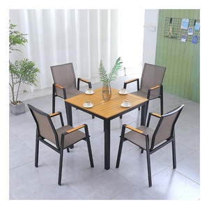 Hiện đại tốt nhất giá cả phải chăng 5 mảnh Patio hiên ăn uống đặt đồ nội thất ngoài trời Vườn nhôm bảng và 4 ghế trên bán - Product Image 6