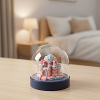 Lampe de nuit LED en forme de château en papier 3D couleur macaron, tendance du moment, pour décoration de bureau, cadeau de Saint-Valentin, Noël, anniversaire