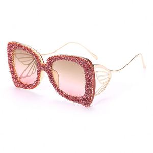 Custom Logo Trendy Fashion Luxury Women <b>Rhinestone</b> Square <b>Sunglasses</b> Butterfly Leg <b>Sunglasses</b> Women - Product Image 3