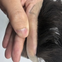 Mono fino de P1-3-5 para hombre, tupé de poliéster, mono frontal, peluca de cabello humano