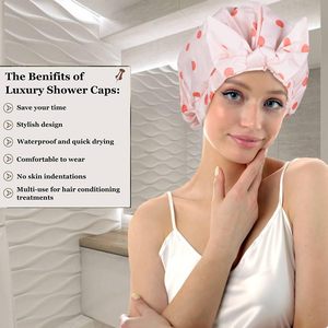 <span class=keywords><strong>Bonnet</strong></span> <span class=keywords><strong>de</strong></span> douche imperméable réutilisable <span class=keywords><strong>de</strong></span> luxe pour femmes aux cheveux longs, <span class=keywords><strong>bonnet</strong></span> <span class=keywords><strong>de</strong></span> <span class=keywords><strong>bain</strong></span> élastique imperméable pour la plage, les affaires, la pêche - Product Image 5