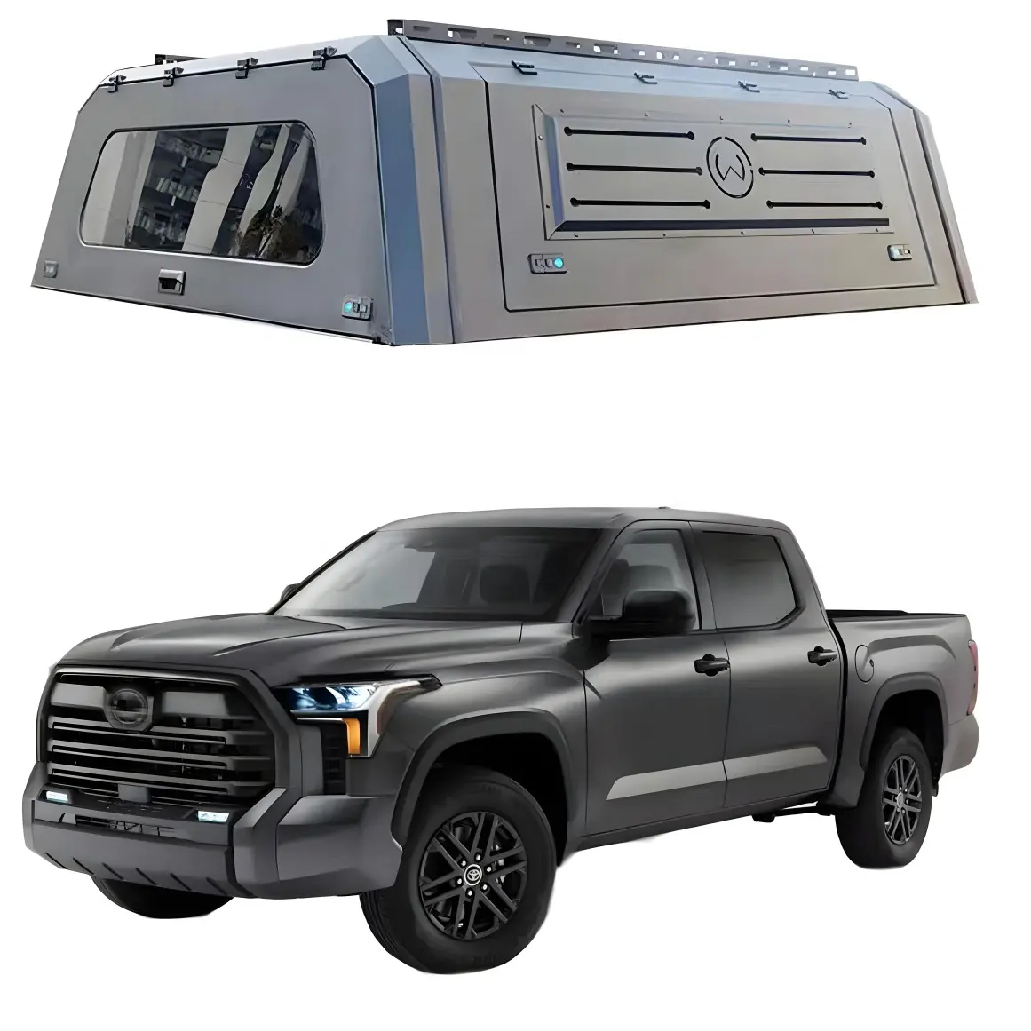 เหล็กน้ําหนักเบาHardtop Topper CamperรถบรรทุกหลังคาHardtop CanopyสําหรับToyota Tundra Hilux Tacoma Ford F 150 Raptor Ranger