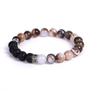 Pulsera de cuentas de ágata de 6 palabras de 8/10MM, seguro comercial - Product Image 3